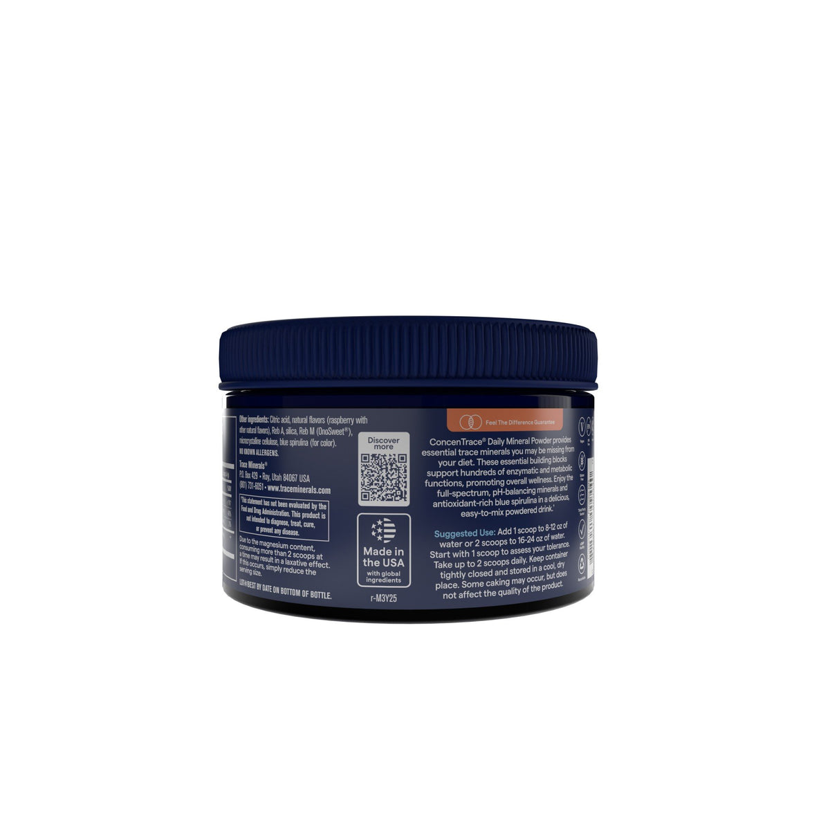 Trace Minerals ConcenTrace Daily Mineral Powder Blue Raspberry 132 g Powder