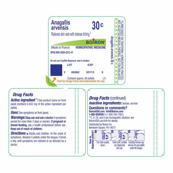 Boiron Anagallis Arvensis 30C Homeopathic Single Medicine For First Aid 80 Pellet