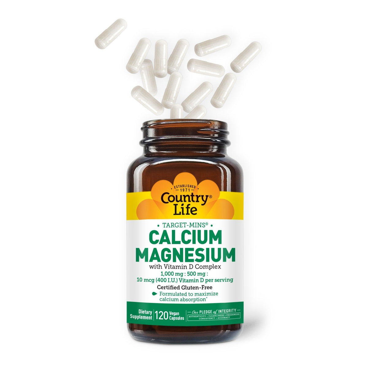 Country Life Calcium Magnesium w/Vitamin D 120 VegCap