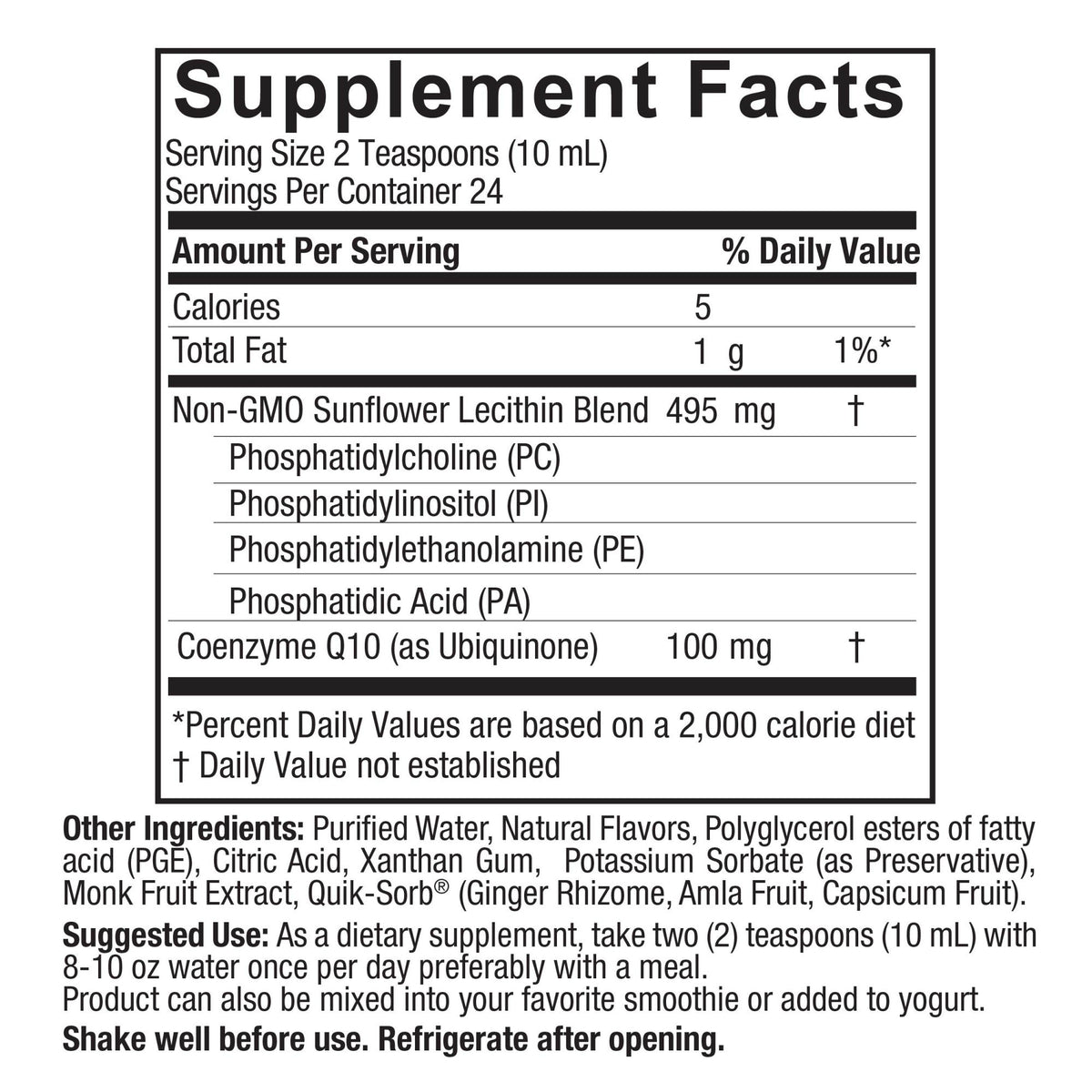 Nature&#39;s Answer Liquid CO-Q10 - 100 mg 8 oz Liquid