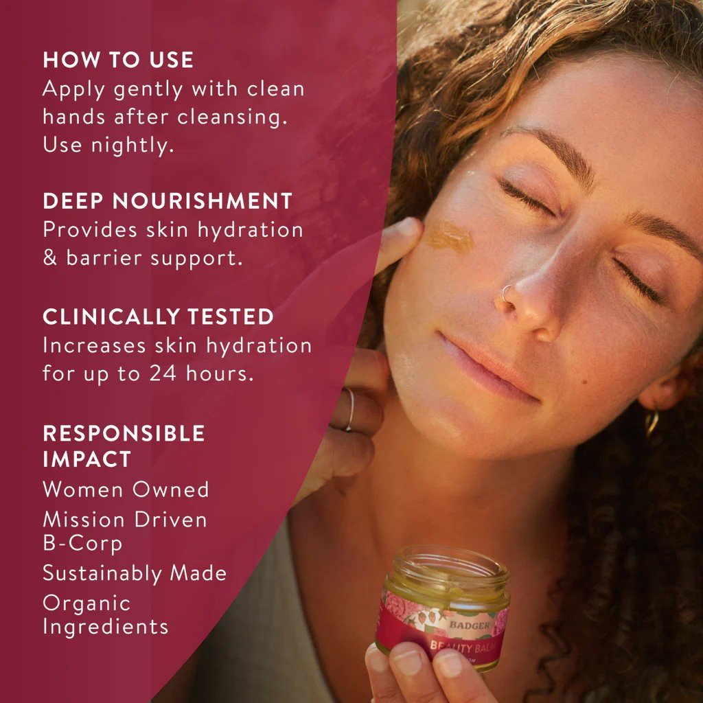 Badger Rose Beauty Balm 1 oz Balm