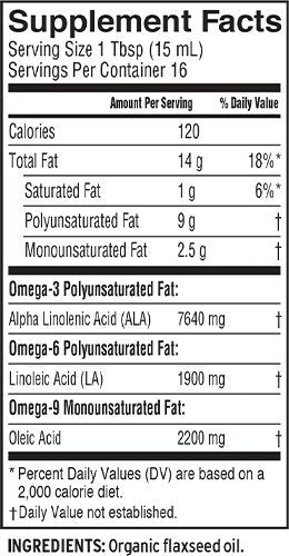 Barlean's Organic Flax Oil 8 oz Liquid