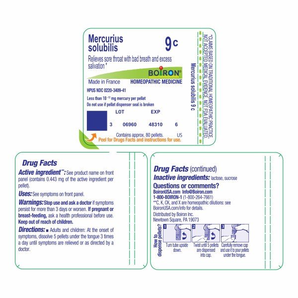 Boiron Mercurius Solubilis 9C Homeopathic Single Medicine For Cough, Cold &amp; Flu 80 Pellet