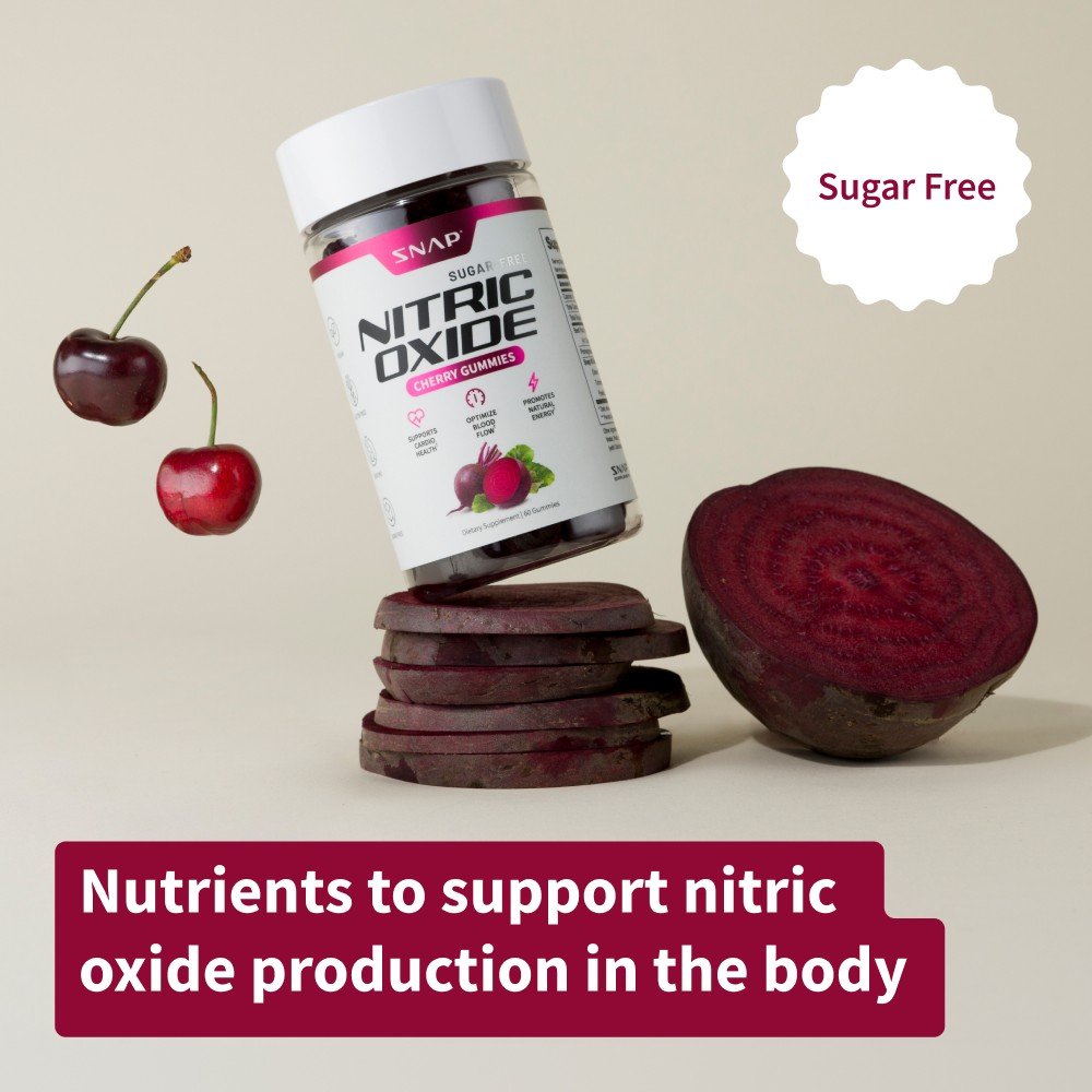 Snap Supplements Nitric Oxide - Sugar-Free Cherry Flavor 60 Gummies