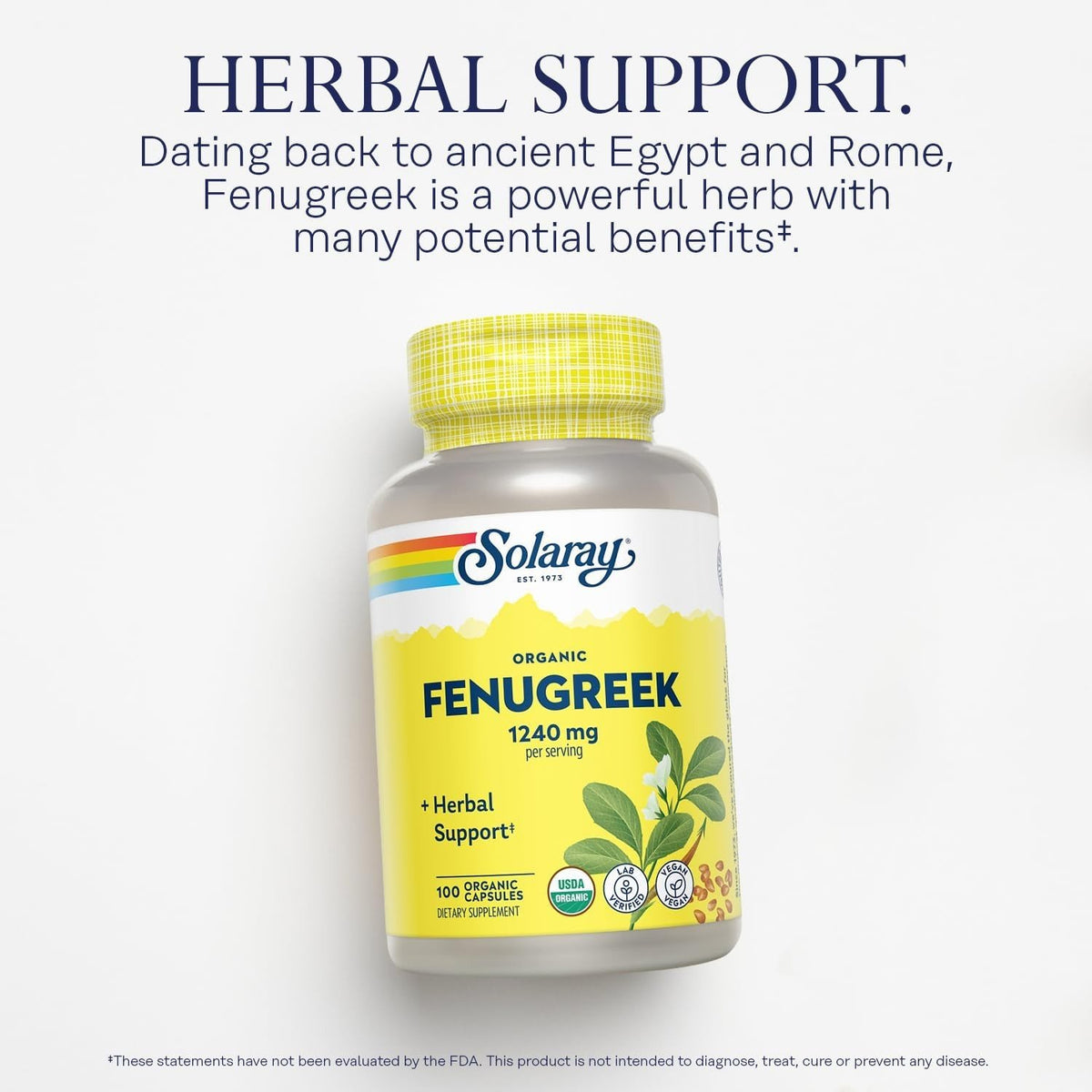 Solaray Organic Fenugreek 100 Capsule