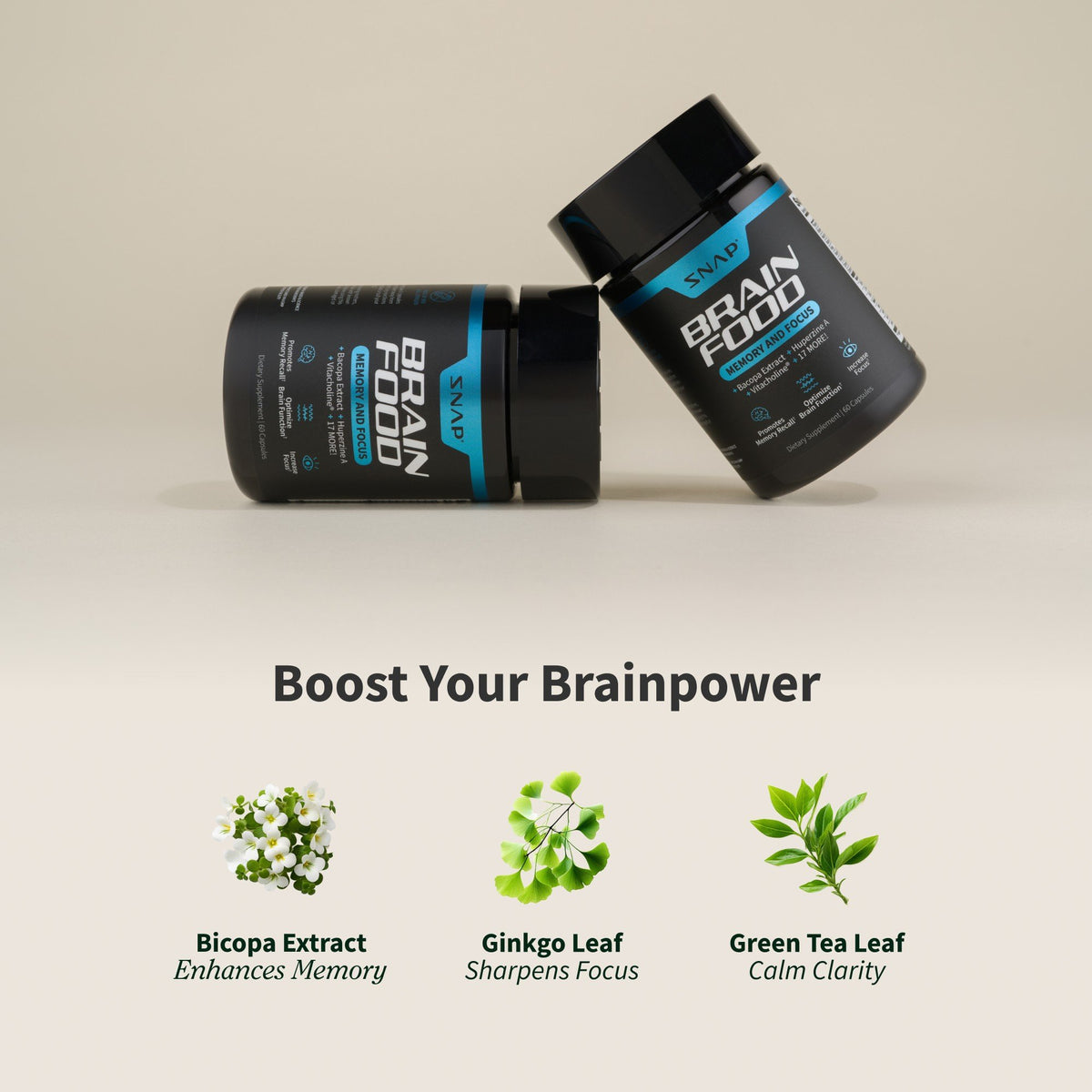 Snap Supplements Brain Food - Memory and Focus 60 Capsule