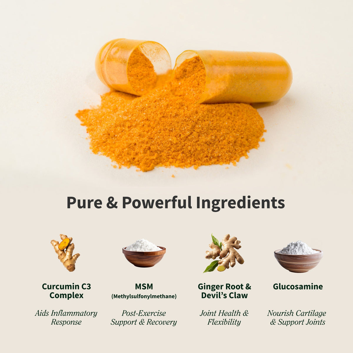 Snap Supplements Joint Health - Inflammatory Support Blend - Plant Based Glucosamine 90 Capsule