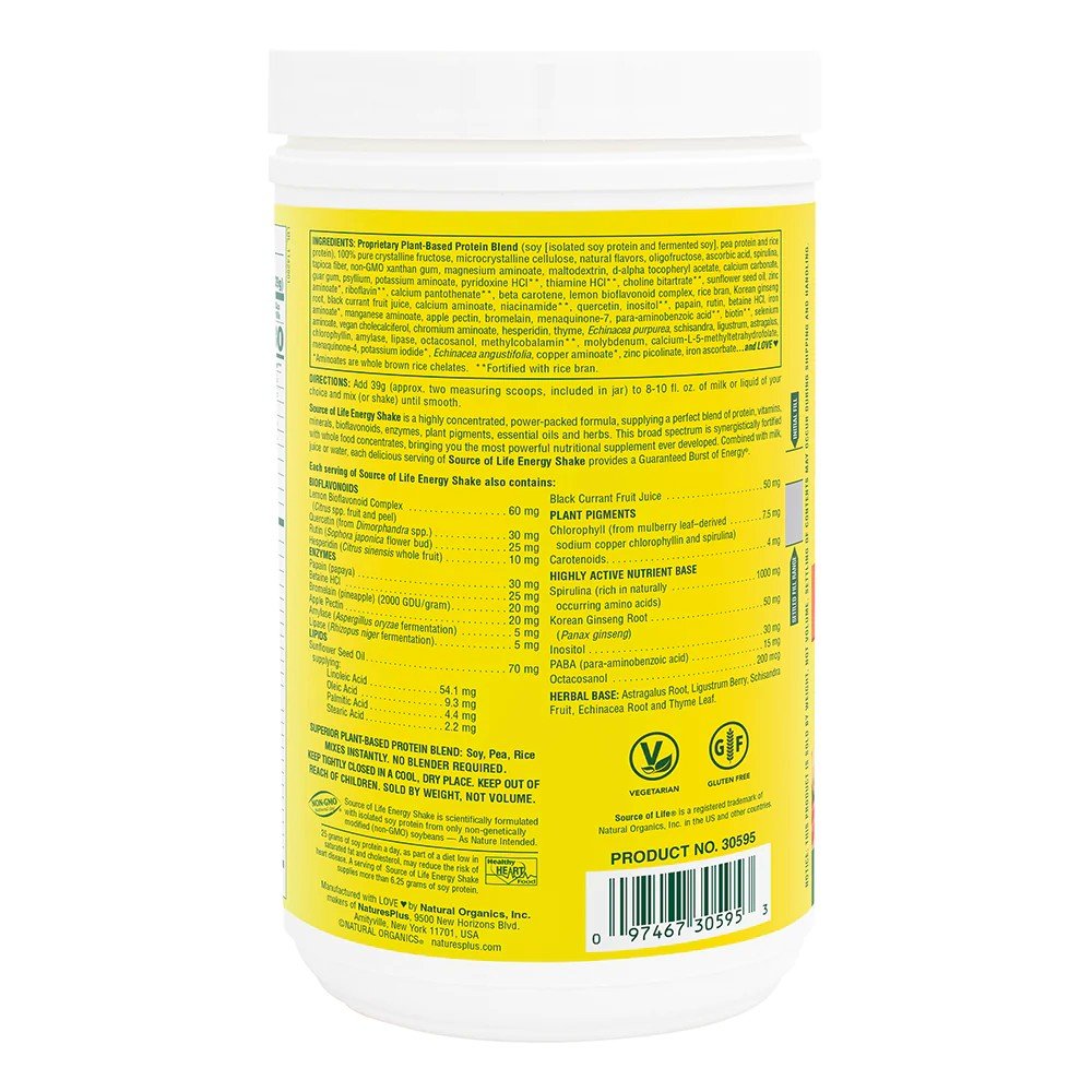 Nature&#39;s Plus Source Of Life Energy Shake Natural Creamy Granola 2.2 lbs Powder