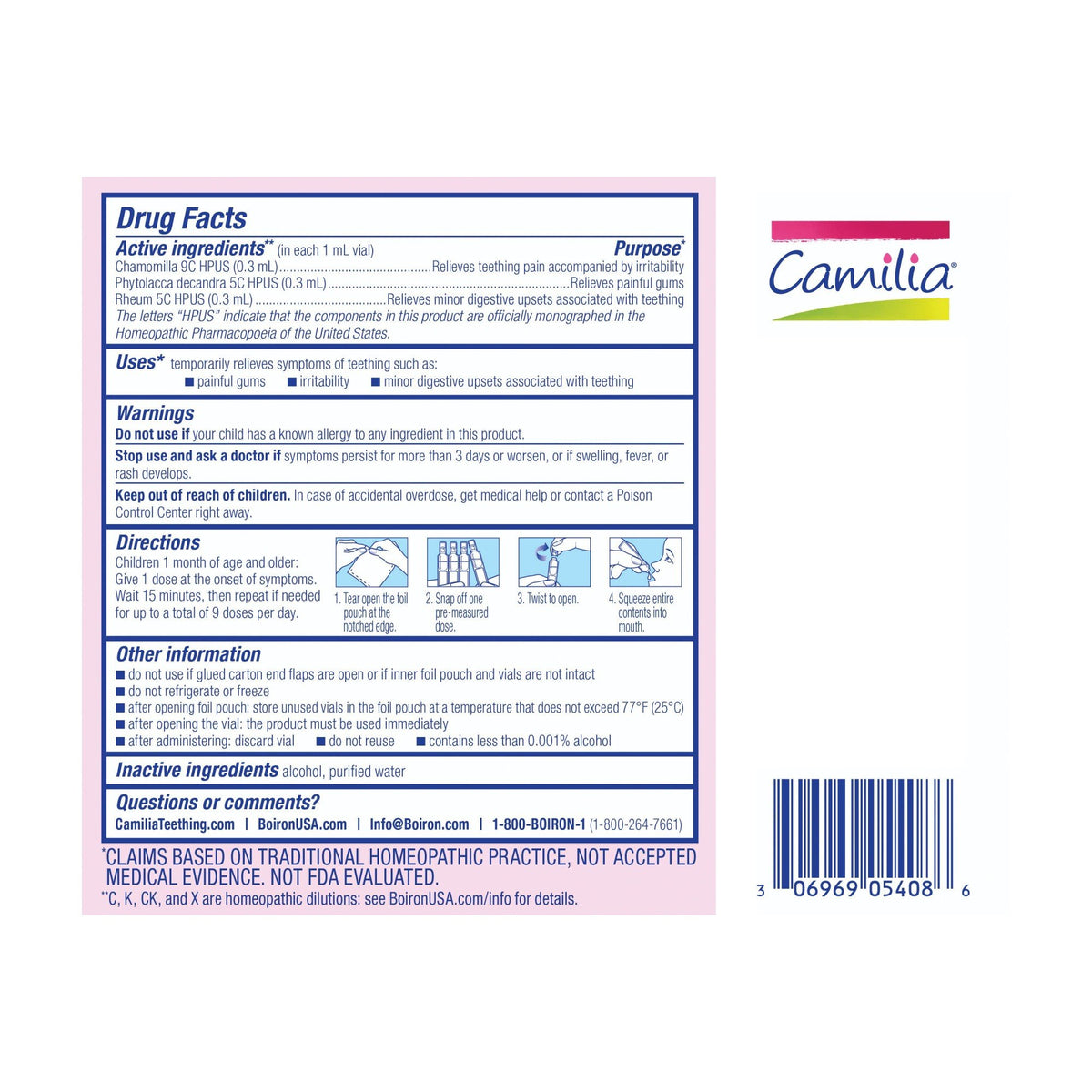 Boiron Camilia Homeopathic Medicine For Teething Relief 15 Dropper