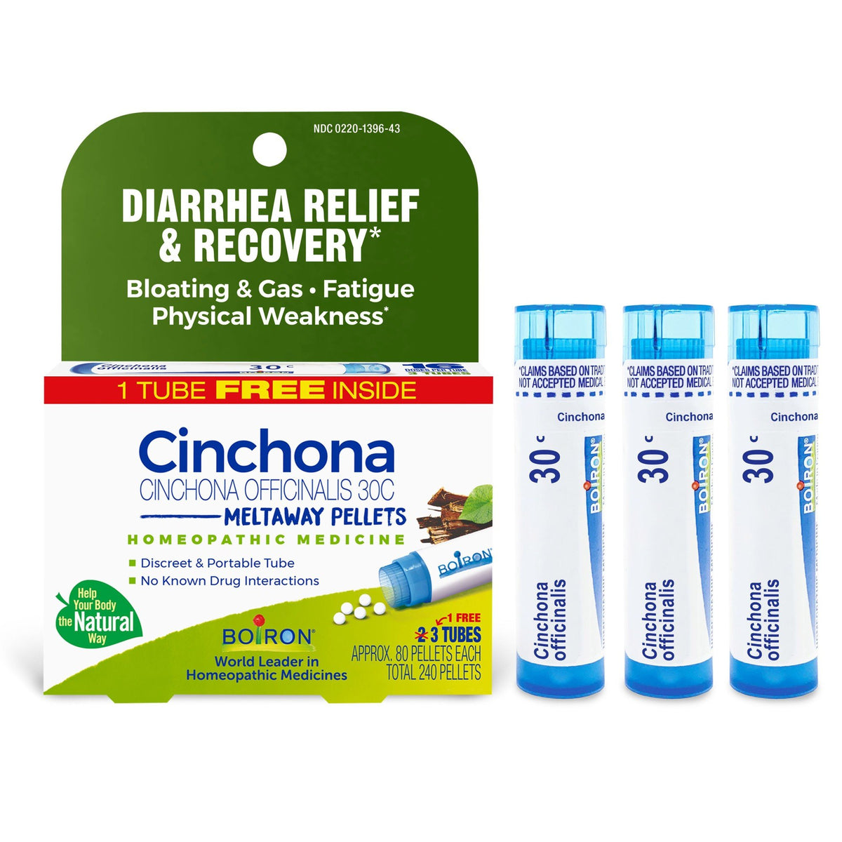 Boiron Cinchona Officinalis 30C 3 MDT Homeopathic Medicine For Diarrhea Relief & Recovery 3 Pack Pellet