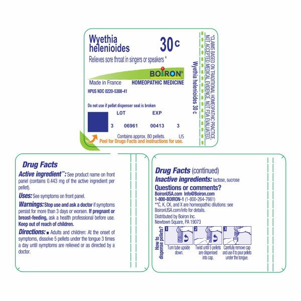 Boiron Wyethia Helenioides 30C Homeopathic Single Medicine For Pain 80 Pellet