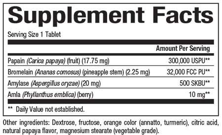 Natural Factors Papaya Enzymes with Amylase and Bromelain 60 Chewable