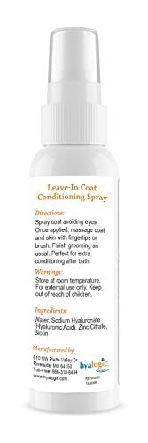 Hyalogic Coat Conditioning Spray for Dogs and Cats 4 oz Spray