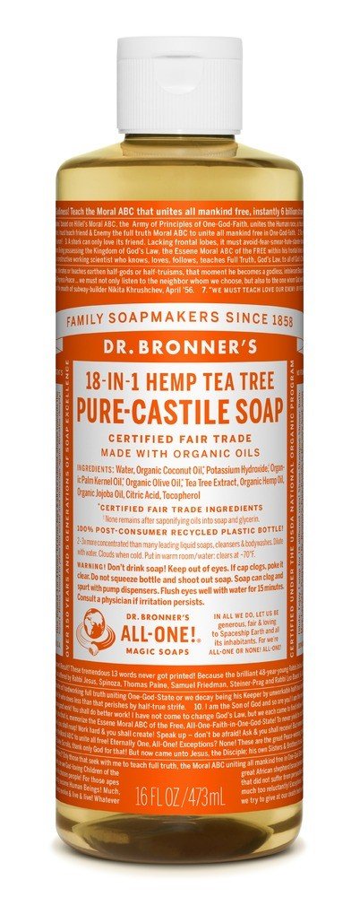 Dr. Bronner's Pure Castile Liquid Soap-Tea Tree 16 oz Liquid