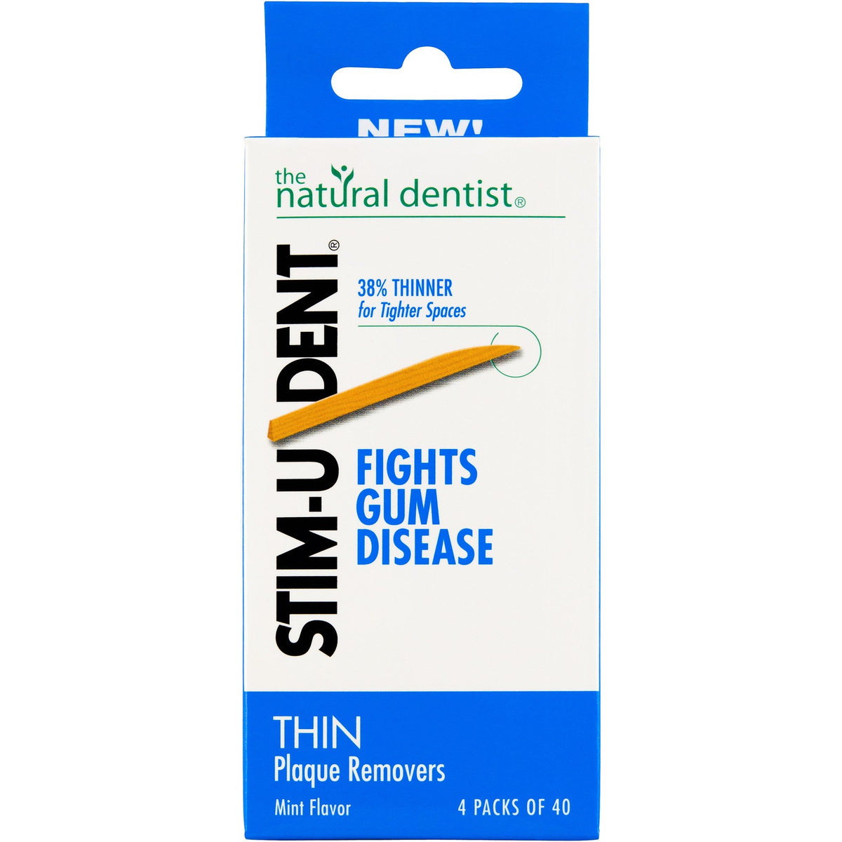 Natural Dentist Stim-U-Dent Plaque Removers Thin 4 pkt Container