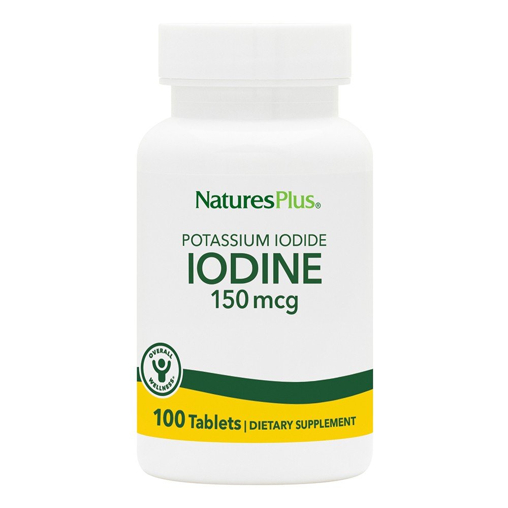 150 micrograms Potassium Iodide | Iodine | Natures Plus | Thyroid Health | Dietery Supplement | 100 Tablets | VitaminLife