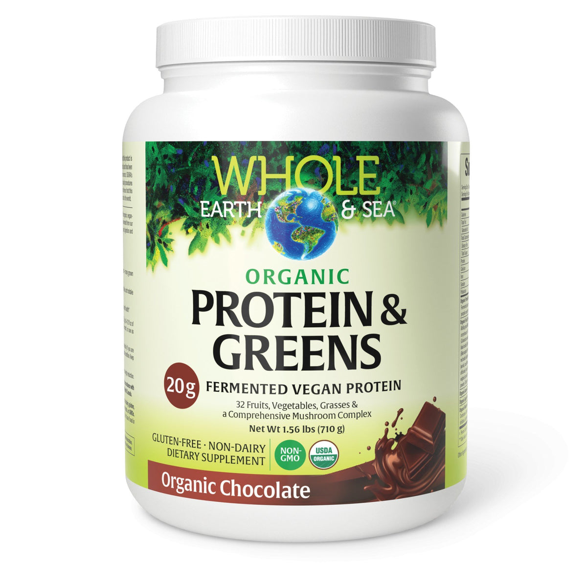 Natural Factors Whole Earth & Sea Organic Protein & Greens - Chocolate 1.56 lb Powder