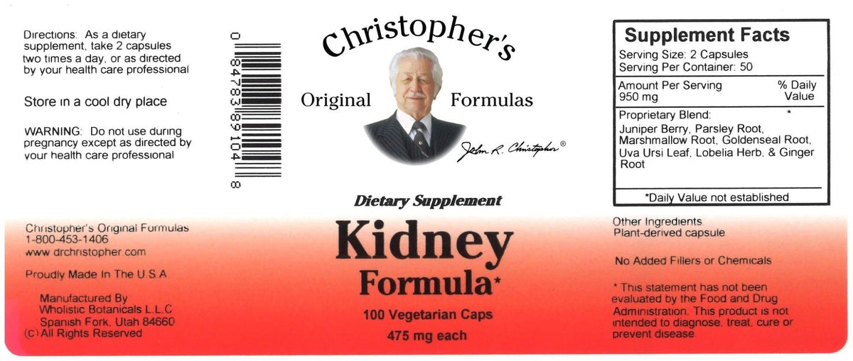 Christopher's Original Formulas Kidney Formula 100 VegCap
