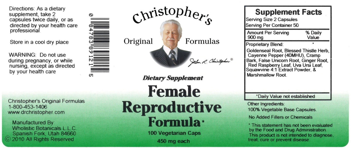 Christopher's Original Formulas Female Reproductive Formula 100 VegCap