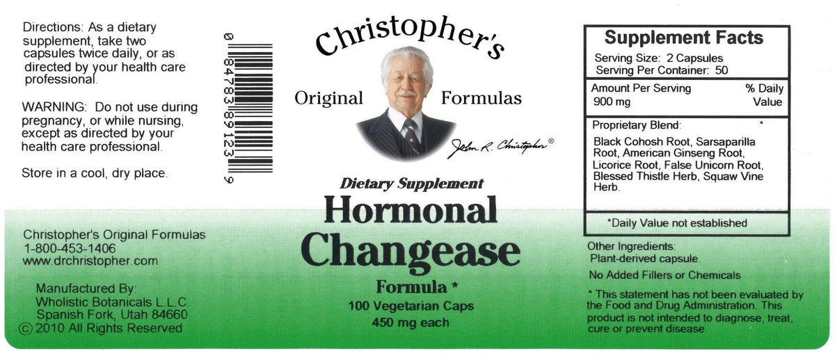 Christopher's Original Formulas Hormonal Changease 100 Capsule
