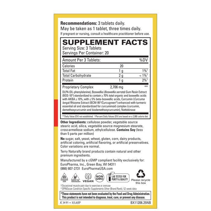 EuroPharma (Terry Naturally) Curamin Extra Strength 60 Tablet