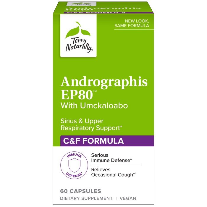 EuroPharma (Terry Naturally) Andrographis EP80 with Umckaloabo 60 Capsule