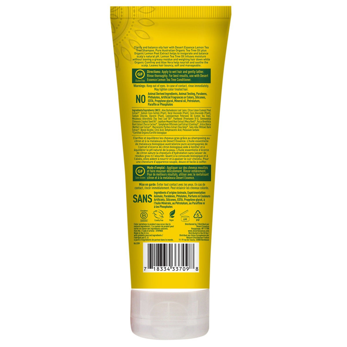 Desert Essence Lemon Tea Tree Shampoo For Oily Hair 8 oz Cream