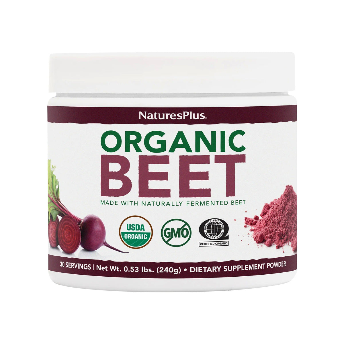 Nature's Plus Organic-Beet Powder-30 Servings 0.53 lbs. (240 g) Powder