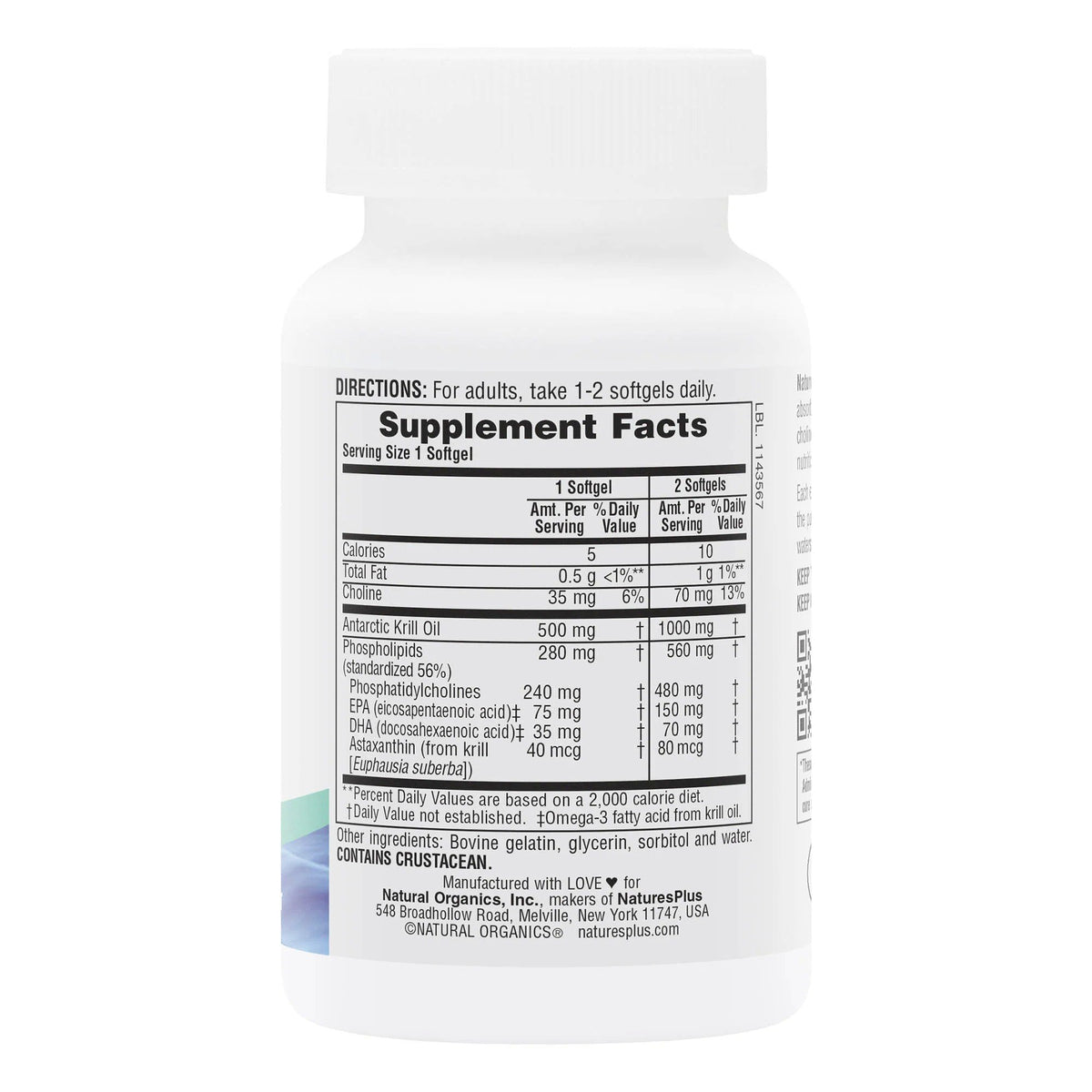 Nature's Plus Antarctic Krill Oil 500 mg 60 Softgel