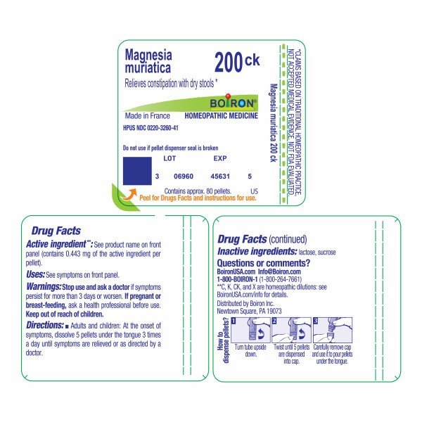 Boiron Magnesia Muriatica 200CK Homeopathic Single Medicine For Digestive 80 Pellet