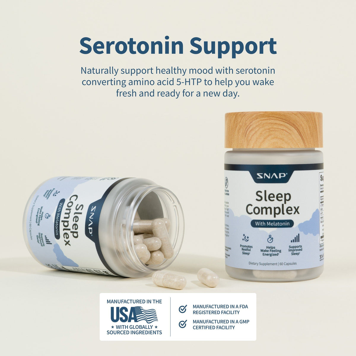 Snap Supplements Sleep Complex with Melatonin 60 Capsule