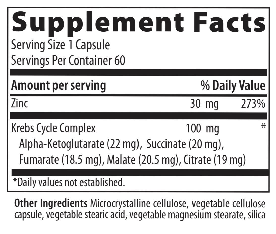 Vibrant Health Krebs Zinc 60 Capsule