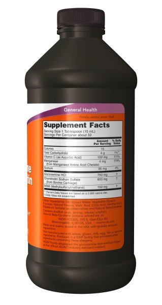 Now Foods Liquid Glucosamine & Chondroitin with MSM 16 oz Liquid