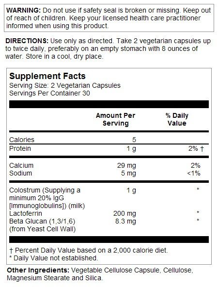 Kal Colostrum Plus Lactoferrin 60 Capsule