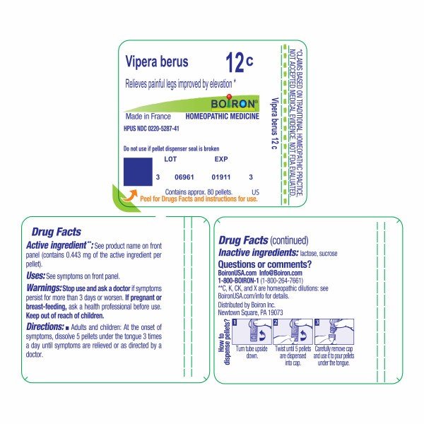 Boiron Vipera Berus 12C Homeopathic Single Medicine For Pain 80 Pellet