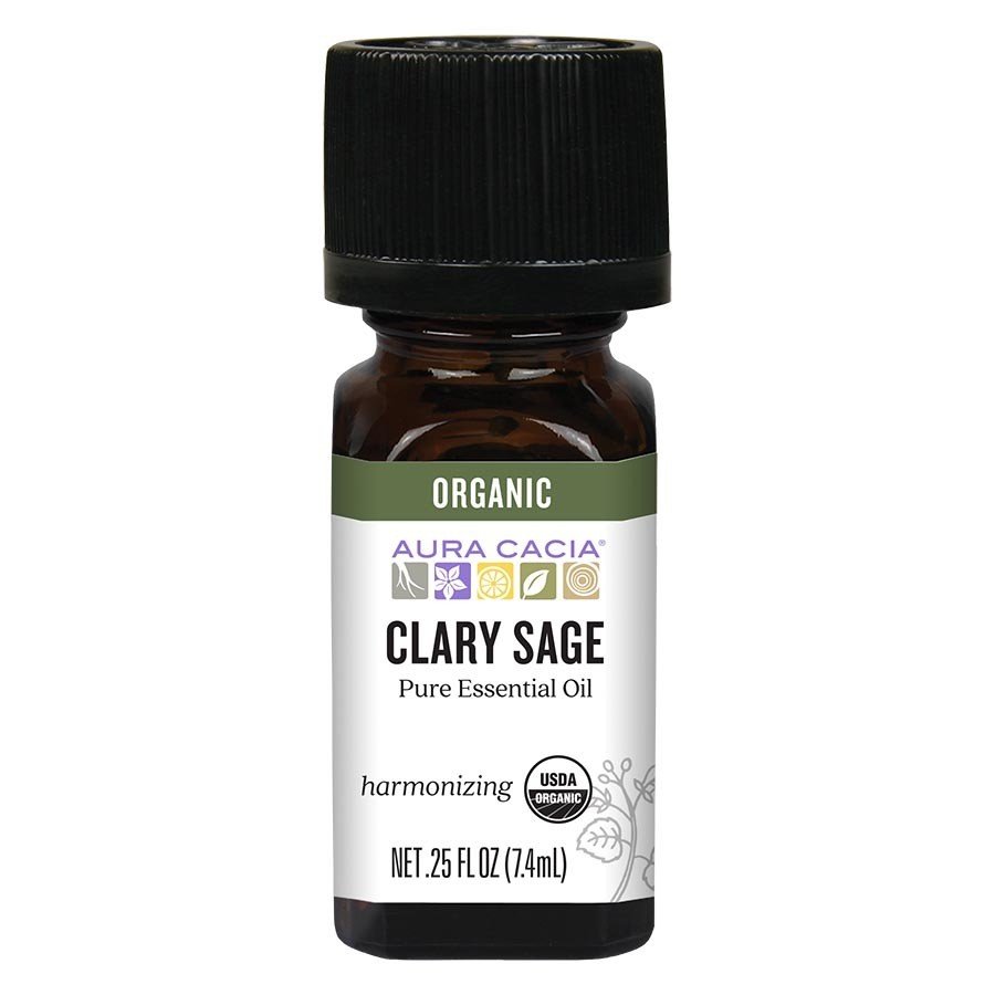 Aura Cacia Organic Clary Sage Essential Oil 0.25 oz Oil