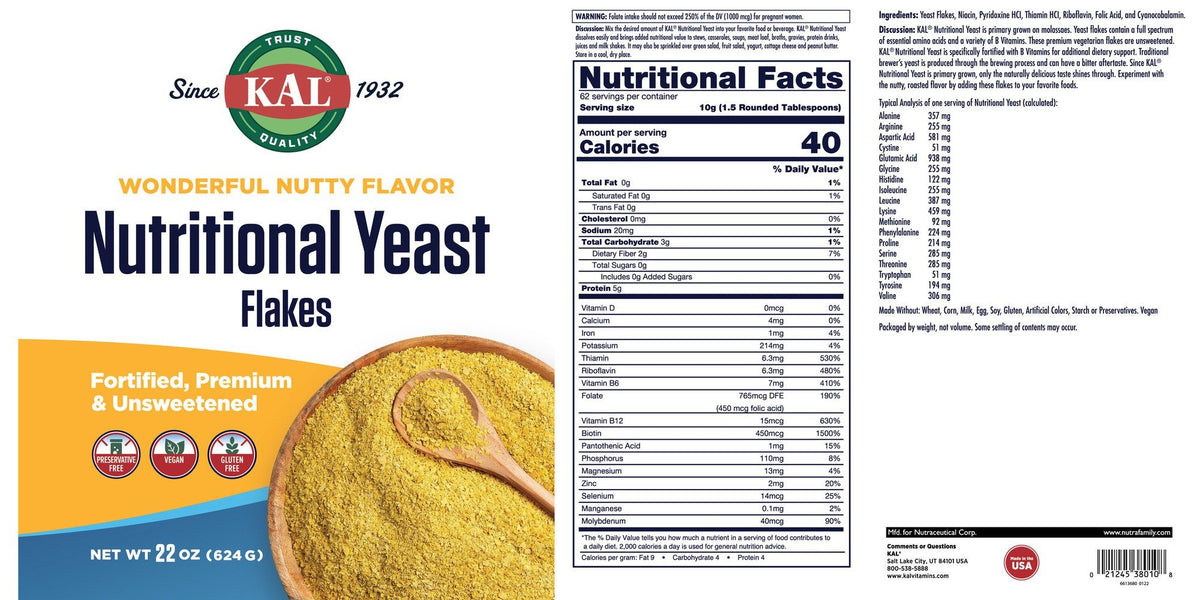 Kal Nutritional Yeast Flakes 22 oz Flake