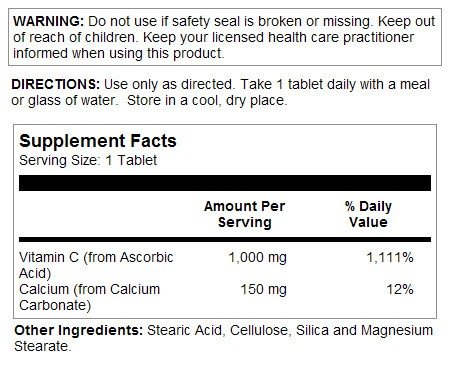 Kal Vitamin C-1000mg Buffered &amp; Timed Release 100 Sustained Release Tablet
