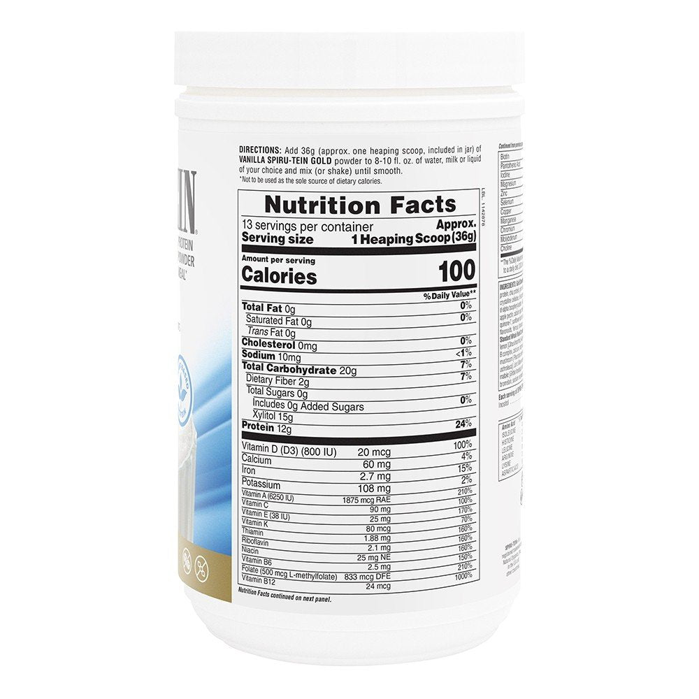 Nature&#39;s Plus Spiru-Tein (Spirutein) GOLD-Vanilla 1.03 lbs Powder