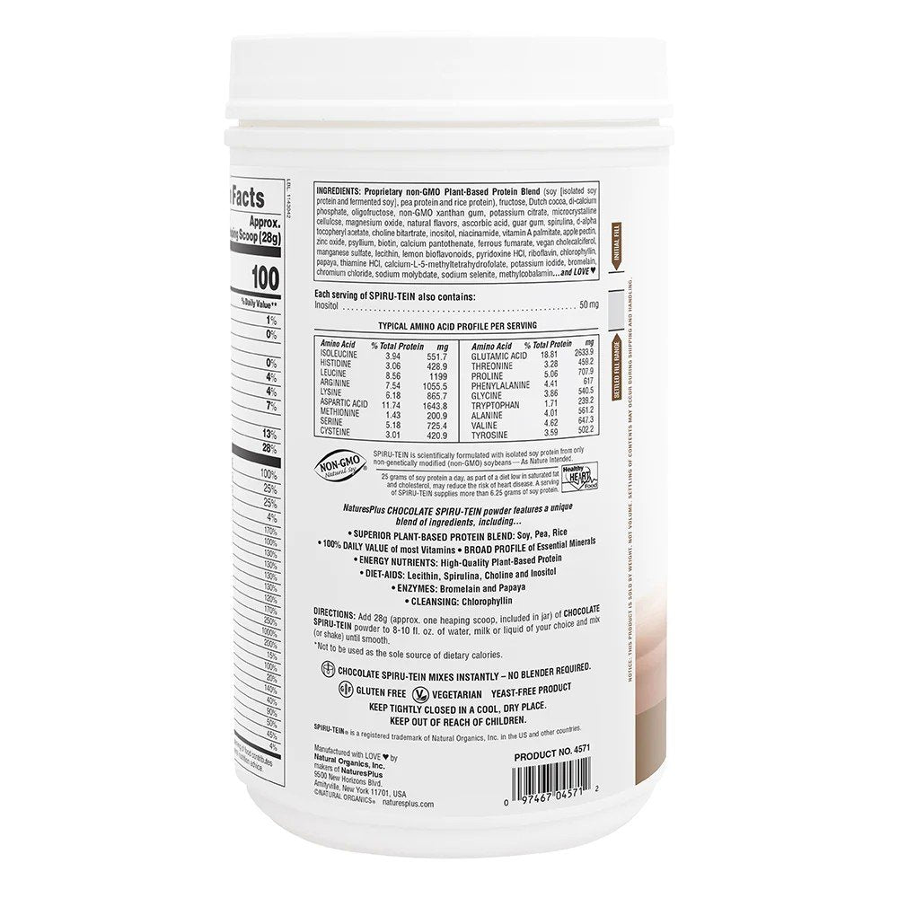 Nature&#39;s Plus Spiru-Tein (Spirutein) Shake - Chocolate 2.1 lbs Powder