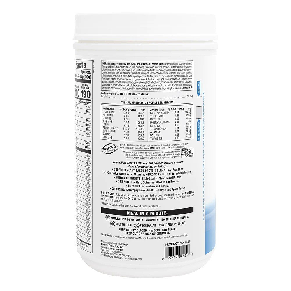 Nature&#39;s Plus Spiru-Tein (Spirutein) Shake - Vanilla 2.12 lb. Powder