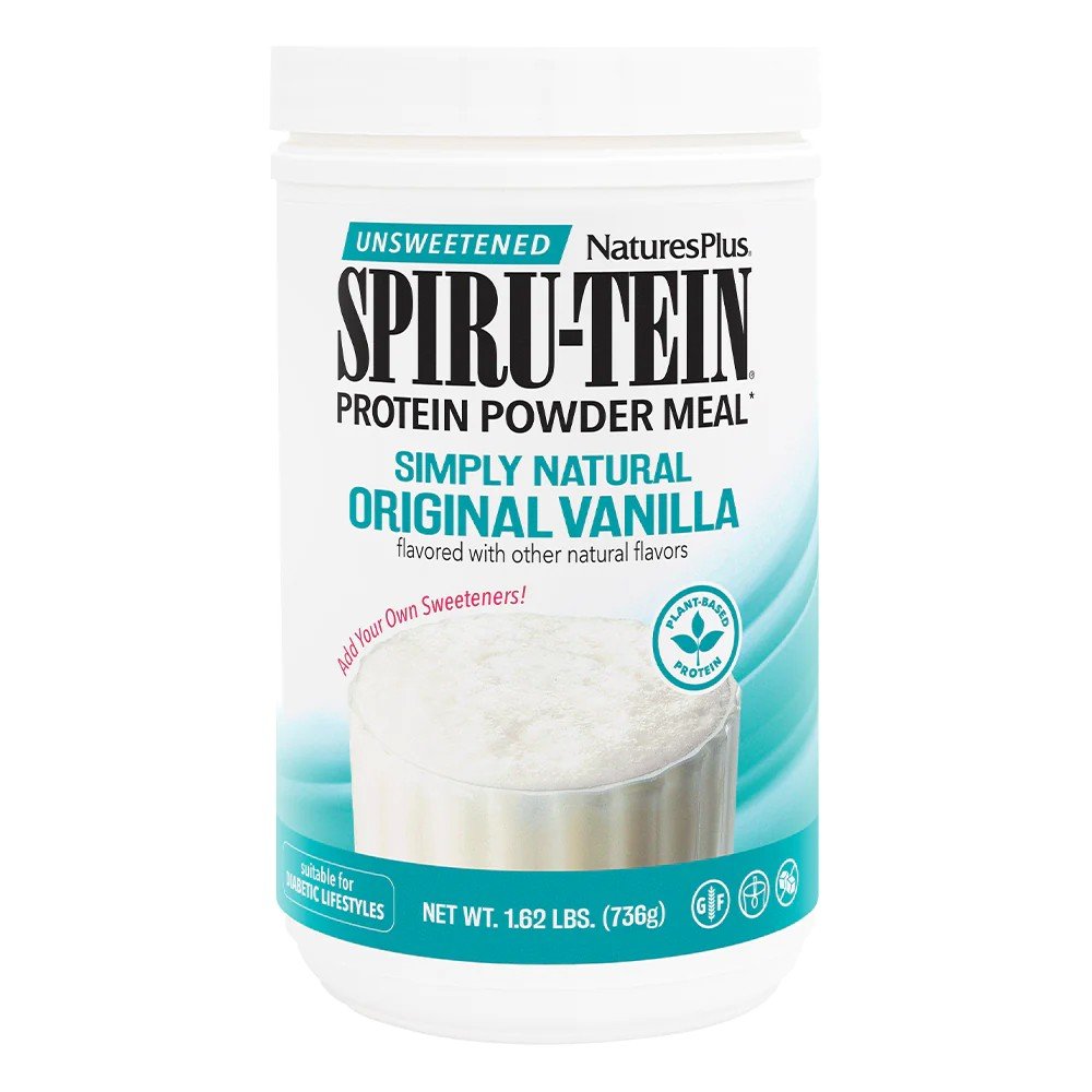 Nature's Plus Simply Natural Vanilla Spirutein Shake Unsweetened 1.63 lbs Powder