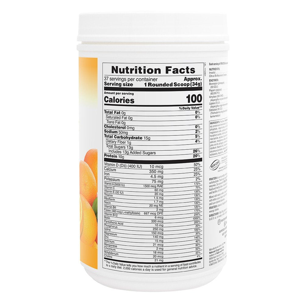 Nature&#39;s Plus Fruitein Protein Banana Orange Creme Shake 2.8 lbs Powder