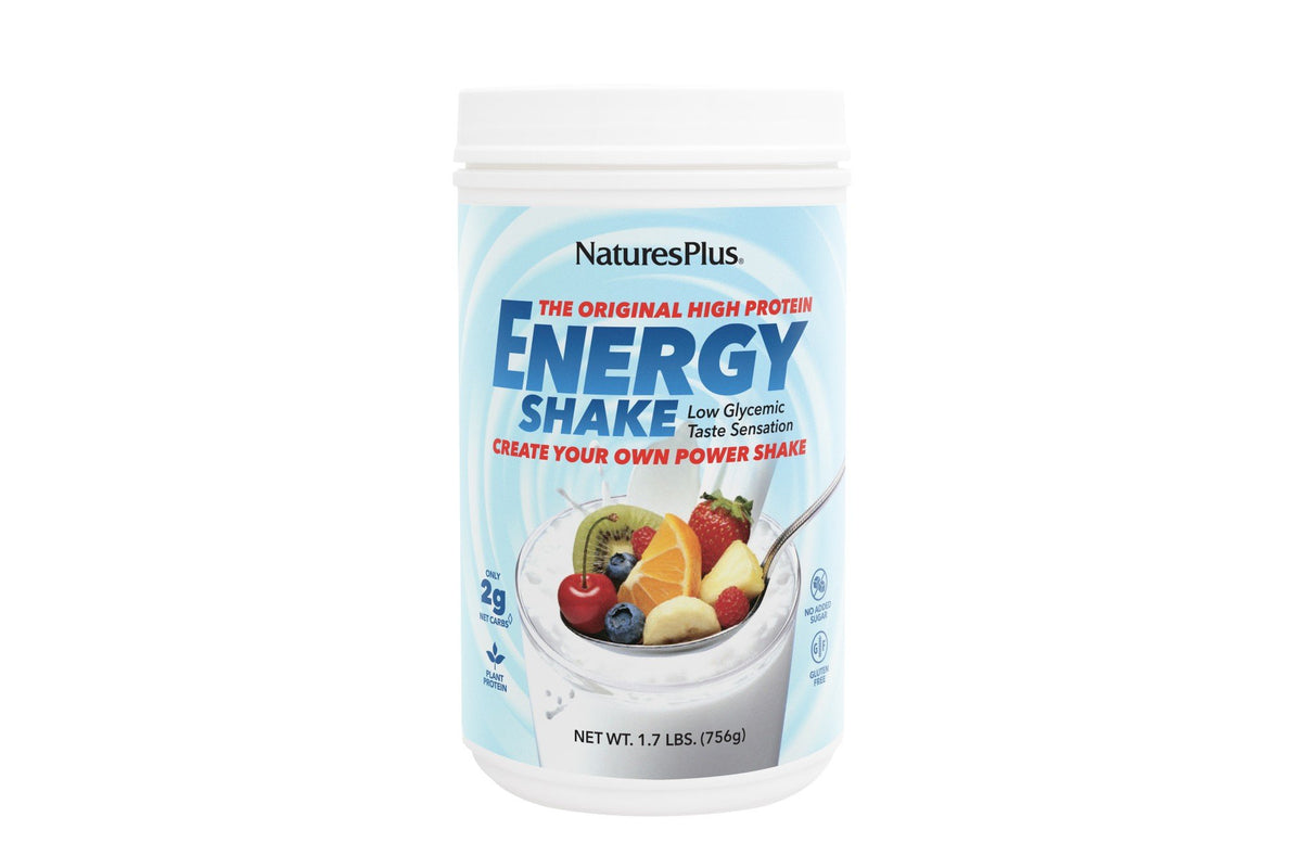 Energy Shake | Natures Plus | High Protein | Low Glycemic | No Added Sugar | Gluten Free | 1.7 pounds Powder | 756 grams Powder | VitaminLife
