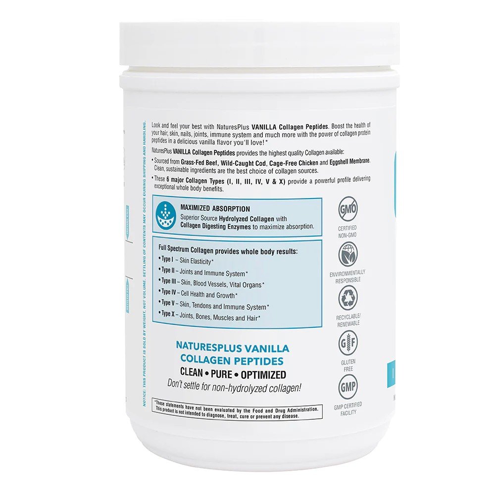 Nature&#39;s Plus Vanilla Collagen Peptides 0.8 lb Powder