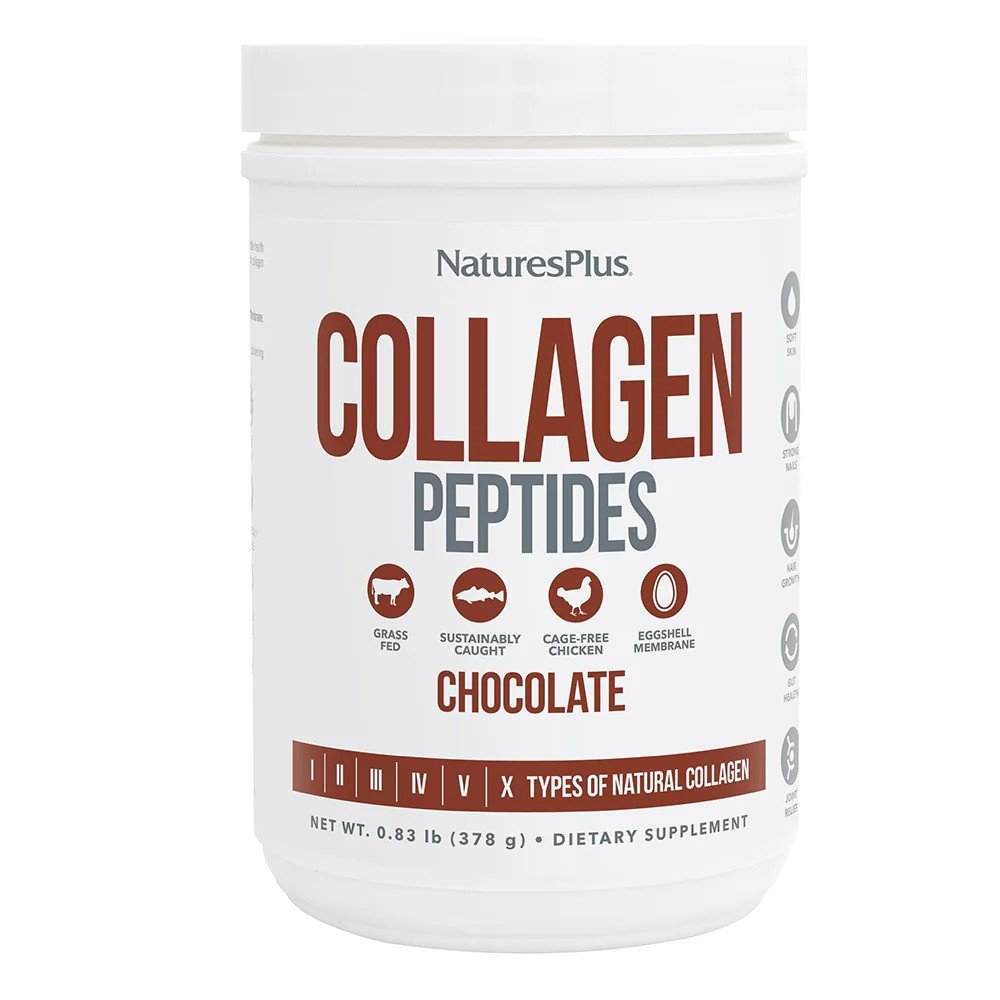 Nature&#39;s Plus Chocolate Collagen Peptides 0.83 lb (378 g) Powder