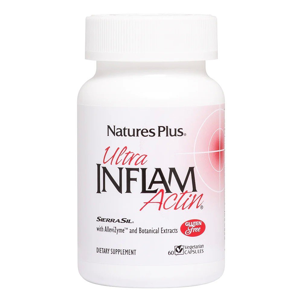 Ultra Inflam Actin | Natures Plus | Anti-Inflammatory | Gluten Free | Dietary Supplement | 60 Vegetarian Capsules | VitaminLife