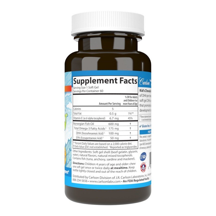 Carlson Laboratories Kids Chewable DHA 60 Softgel