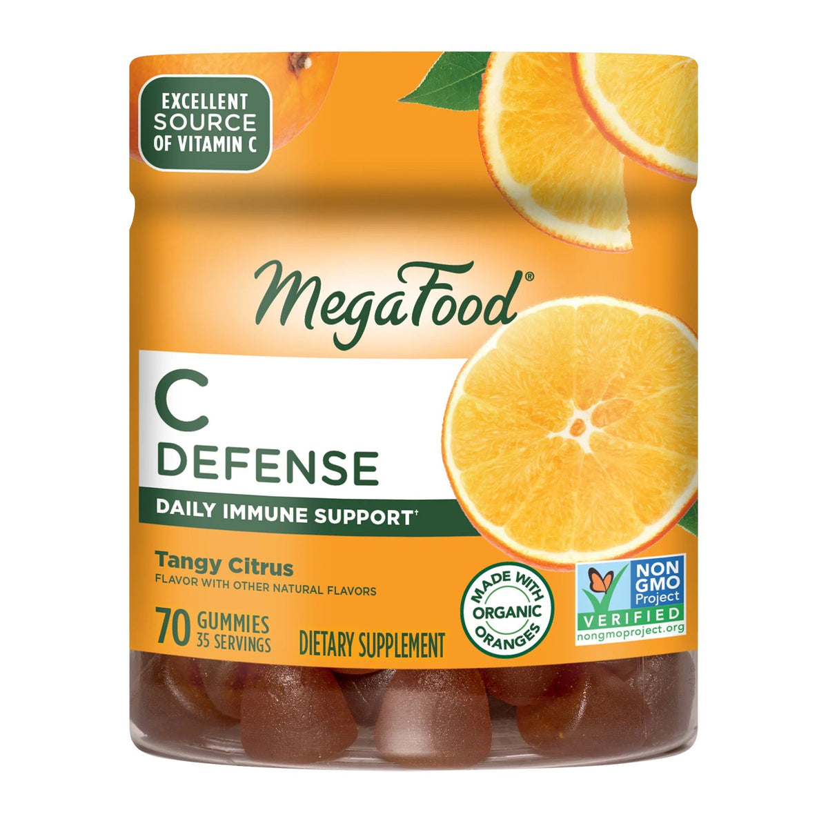 MegaFood C Defense Gummies Tangy Citrus 70 Gummy