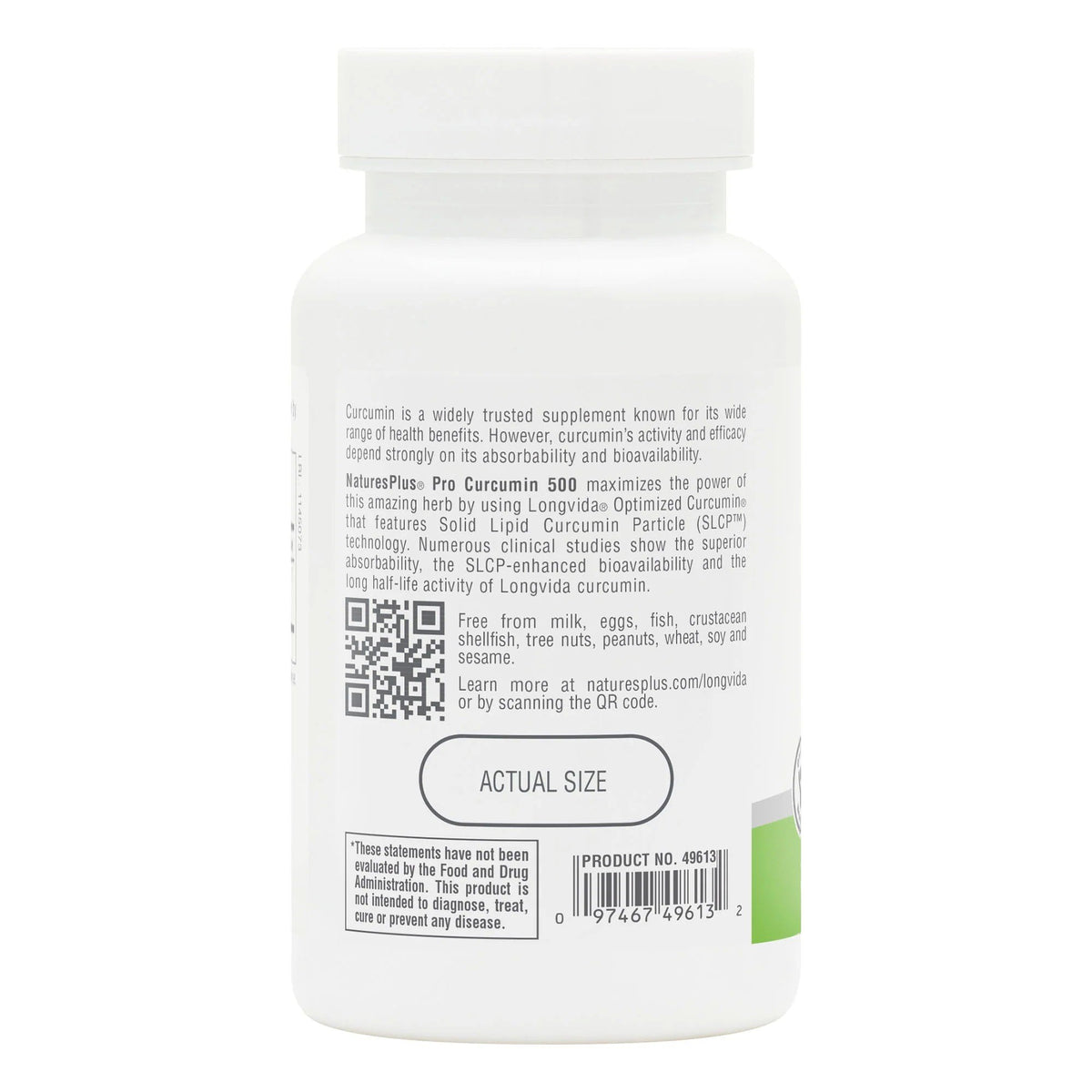 Nature's Plus Pro Longvida Curcumin-500 mg 30 Capsule